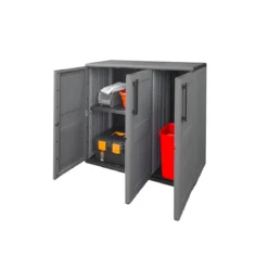Gartenschrank mit soliden Stahlscharnieren