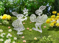 Gartenstecker "Hasenpaar", 2er-Set