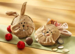 Gefüllte Hasen-Geldbörse aus Plüsch, 2er-Set