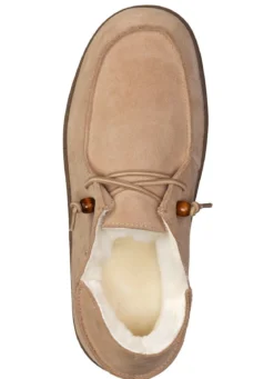 Gefütterte Herren-Slipper, Winterschuhe, mit Lammfell