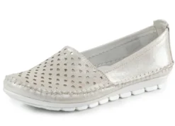 Gemini Mokassin-Slipper aus weichem, glänzend geprägtem Nappaleder