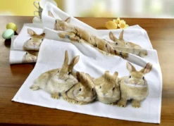 Geschirrtücher mit Hasen-Motiv, 2er-Pack