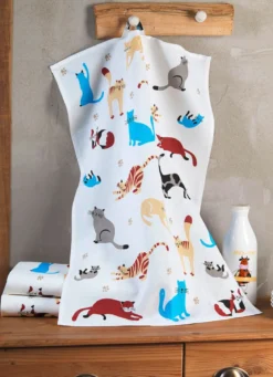 Geschirrtücher mit Katzendessin, 3er-Set
