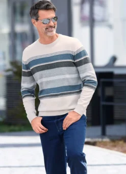 Gestreifter Rundhalspullover