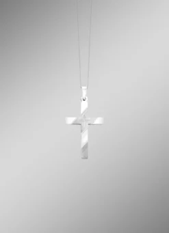 Glänzend/mattiert: schicker Kreuz-Anhänger
