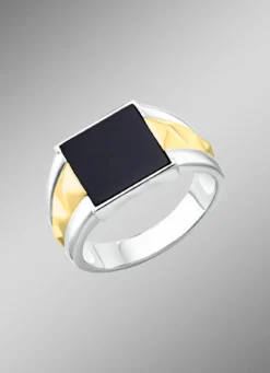 Herrenring in Bicolor mit Achat