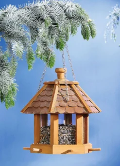 Holz-Futterhaus mit Schindeldach