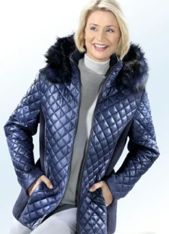 Jacke mit Kunstpelz-Besatz