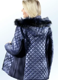 Jacke mit Kunstpelz-Besatz