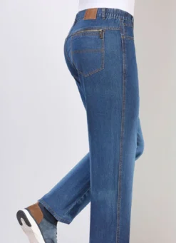 Jeans mit Dehnbundeinsätzen in 3 Farben
