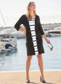 Kleid mit Streifen-Dessin