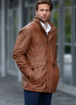 Lederjacke mit Doppeltaschen