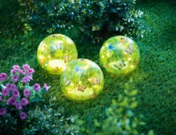 LED-Glaskugeln "Schmetterling", 3er-Set