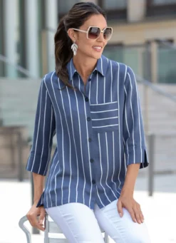 Longbluse mit Streifen