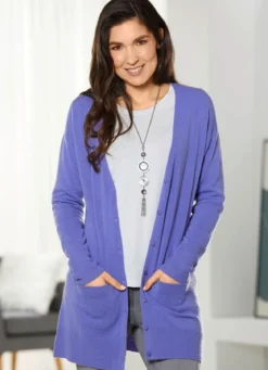 Long-Strickjacke in sehr weichem Feinstrick