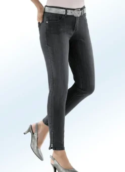 Magic-Jeans mit modischen Reißverschlüssen an den Beinabschlüssen