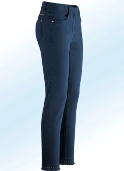 Magic-Jeans mit toller Nietenzier sowie angesagtem Fransensaum