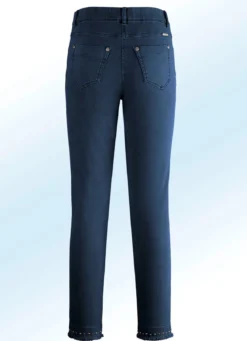 Magic-Jeans mit toller Nietenzier sowie angesagtem Fransensaum