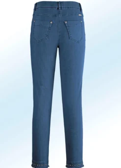 Magic-Jeans mit toller Nietenzier sowie angesagtem Fransensaum
