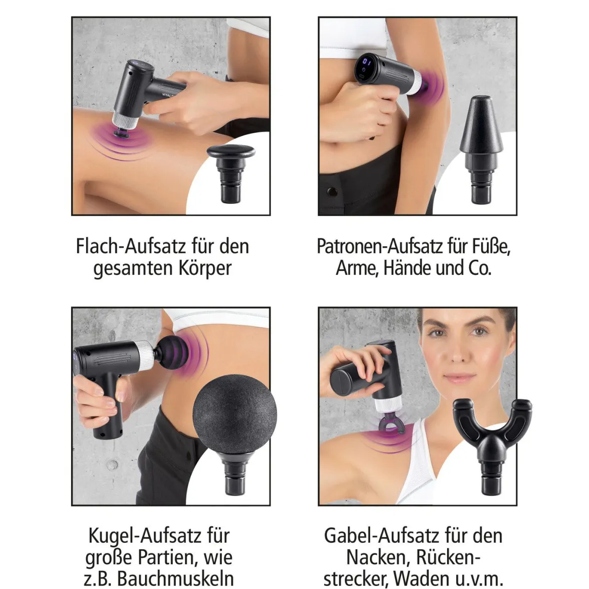 Massagegerät Mini-Gun, 5-teilig