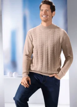 Modischer Pullover mit Stehkragen in 3 Farben