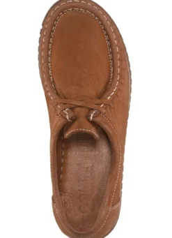 Mokassin-Schnürschuh aus Rind-Nubukleder