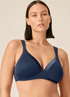 Naturana BH mit Satinblende am Dekolleté