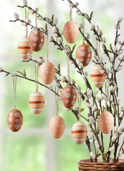 Ostereier mit frühlingshaftem Motiv, 12er-Set