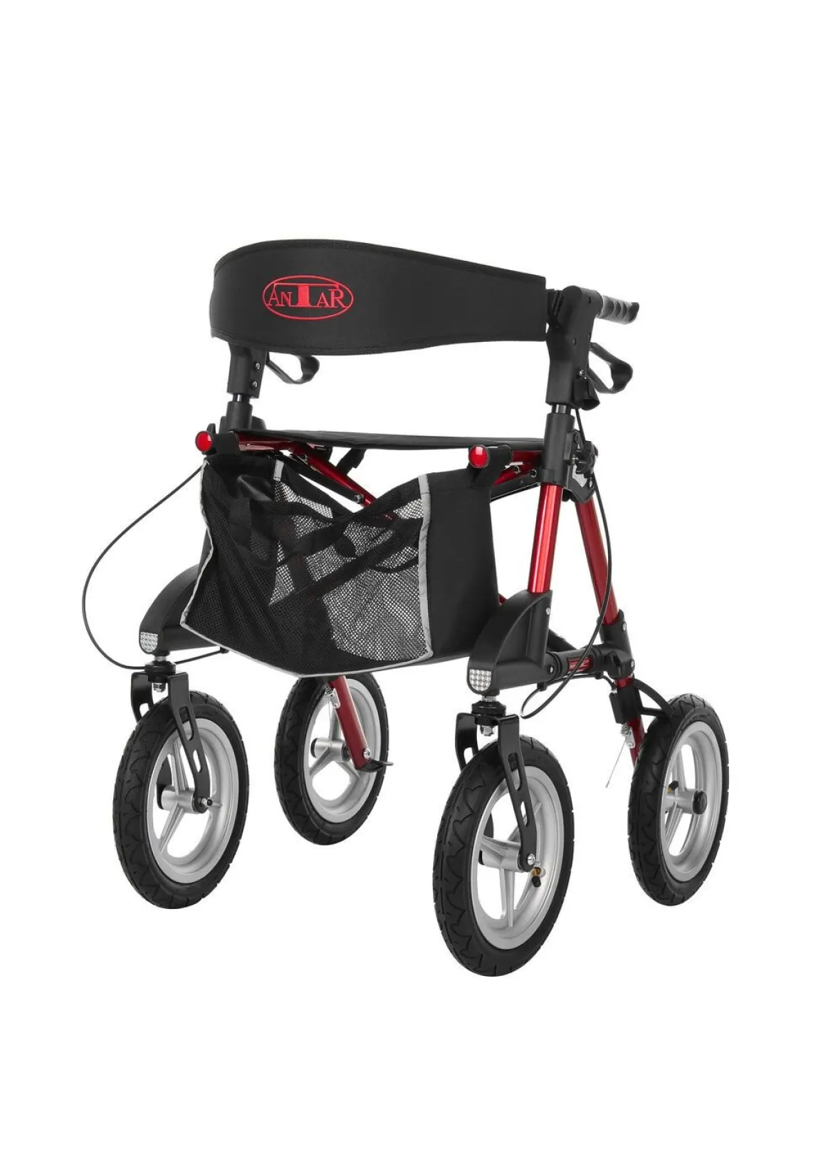 Outdoor Rollator Inklusive Tasche und Gehstockhalter