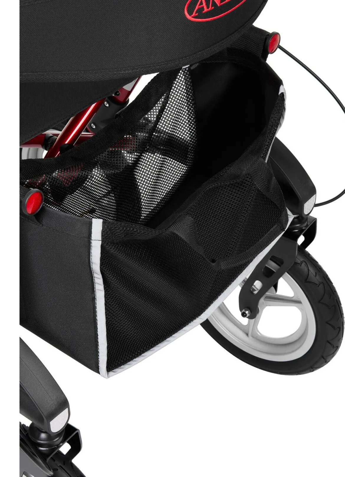 Outdoor Rollator Inklusive Tasche und Gehstockhalter
