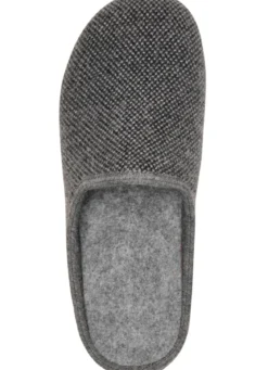 Pantoffel aus dezent gemustertem Textilmaterial