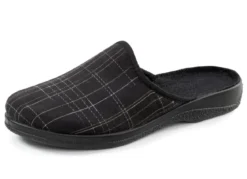 Pantoffel aus kariertem Textil