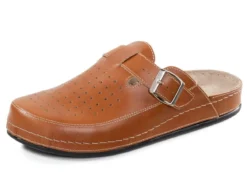 Pantolette aus Nappaleder mit luftiger Perforation