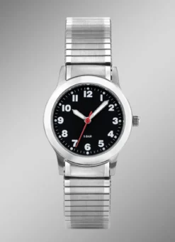 Para-Quartz-Damenuhr mit Edelstahlzugband