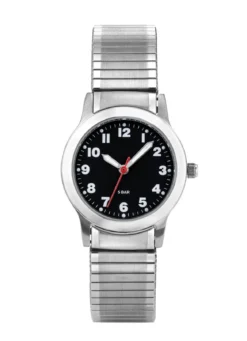 Para-Quartz-Damenuhr mit Edelstahlzugband