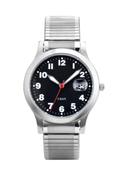 Para-Quartz-Herrenuhr mit Edelstahlzugband