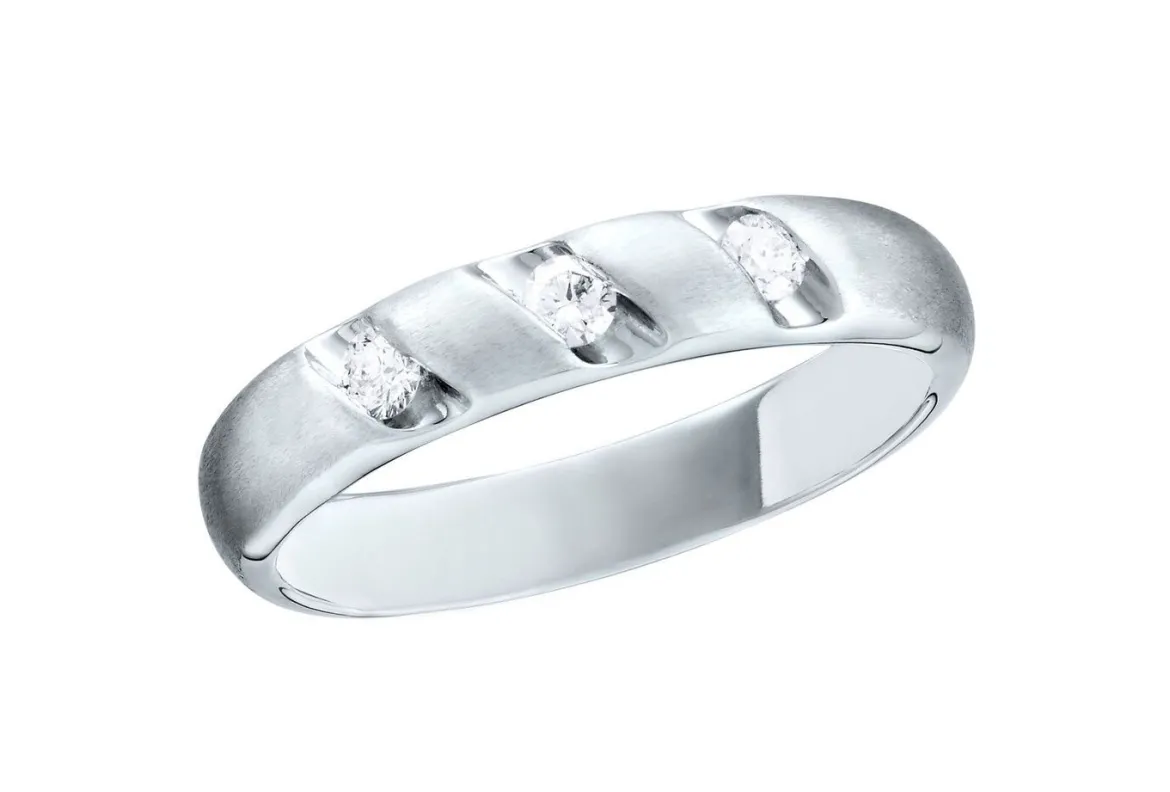 Platin Damenring mit 3 lupenreinen Brillanten