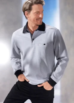Poloshirt mit Kontrastblende