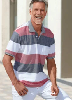 Poloshirt mit kurzer Knopfleiste