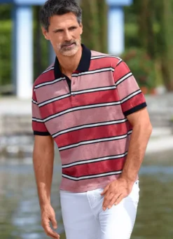 Poloshirt mit Strickkragen
