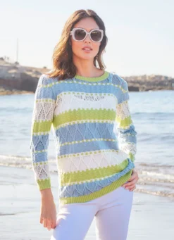 Pullover in Ajour-Strukturmix