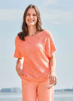 Pullover mit Ajour-Rautendessin