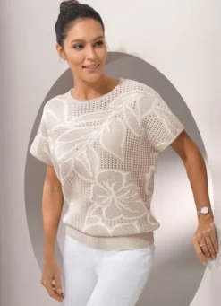 Pullover mit edlem Floraldessin