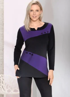 Raffiniertes Sweatshirt mit V-Schlitz