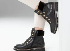 Remonte Schnür-Stiefelette mit Plüschkragen