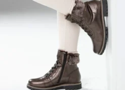 Remonte Schnür-Stiefelette mit Plüschkragen
