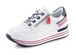 Remonte Sneaker aus beschichtetem Leder mit Textilbesatz