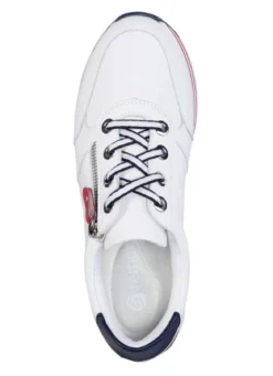 Remonte Sneaker aus beschichtetem Leder mit Textilbesatz