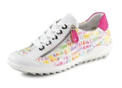 Remonte Sneaker aus beschichtetem, frech bedrucktem Leder
