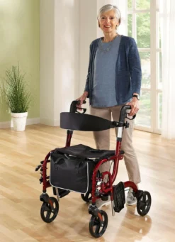 Rollator, auch als Rollstuhl nutzbar